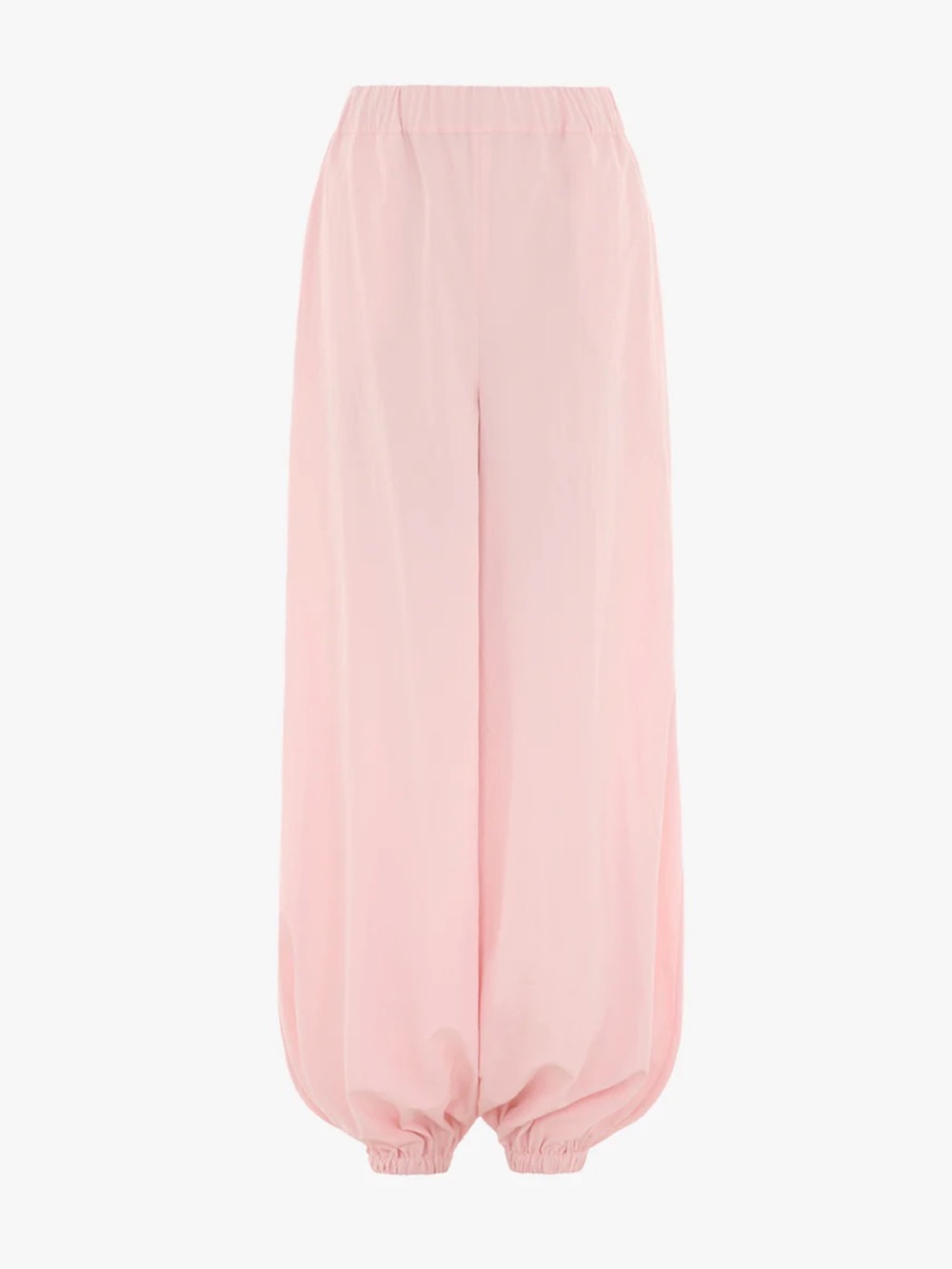 Wide-Leg Balloon Trousers in Soft Pink